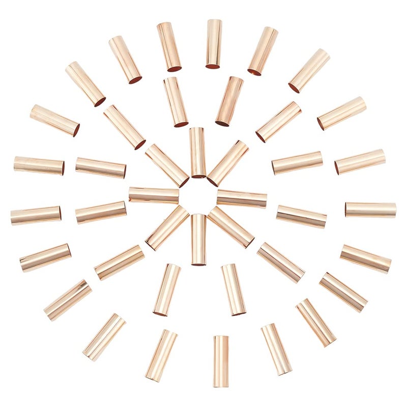 PH PandaHall 50 Pieces Golden Brass Tube Beads Ring Macrame Bead 25x8mm for DIY Sewing Craft and Macrame Wall Hanging Plant Holder Craft - Image 1